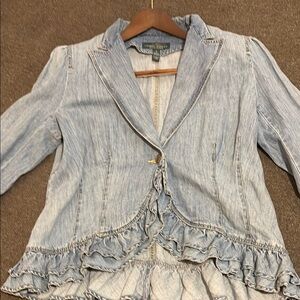 Light Blue Ruffled Jean Jacket